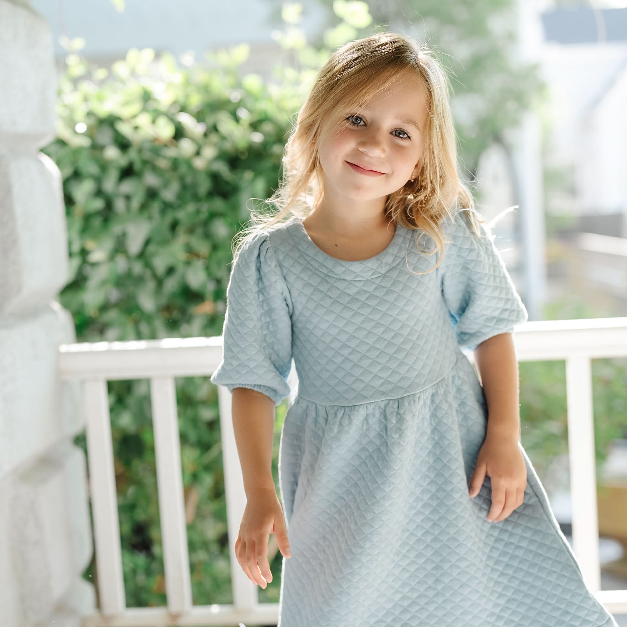 Image of Quilted Puff Sleeve Dress